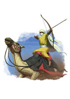 Filler spot colour - character: camel rider with bow - RPG Stock Art
