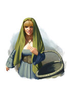 Filler spot colour - character: halfling woman - RPG Stock Art