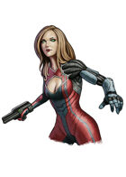 Filler spot colour line - character: cyborg girl light skin - RPG Stock Art