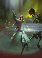 Cover full page - Cleric Destroying Skeletons- RPG Stock Art