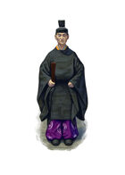 Filler spot colour - character: japanese shinto chief priest - RPG Stock Art