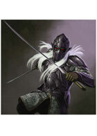 Colour card art - character: dark elf knight - RPG Stock Art