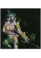 Colour card art - character: night elf archer - RPG Stock Art