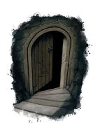 Filler spot colour - environment: dungeon door open - RPG Stock Art