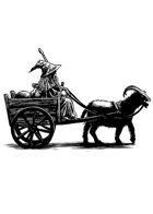 Filler spot - character: wizard on cart - RPG Stock Art