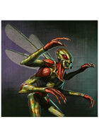 Colour card art - character: humanoid insect - RPG Stock Art
