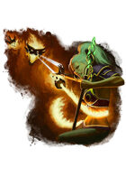 Filler spot colour - event: mage vs fire elemental - RPG Stock Art