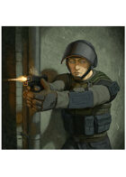 Colour card art - character: soldier - RPG Stock Art