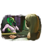 Filler spot colour - character: cobra serpent business woman- RPG Stock Art