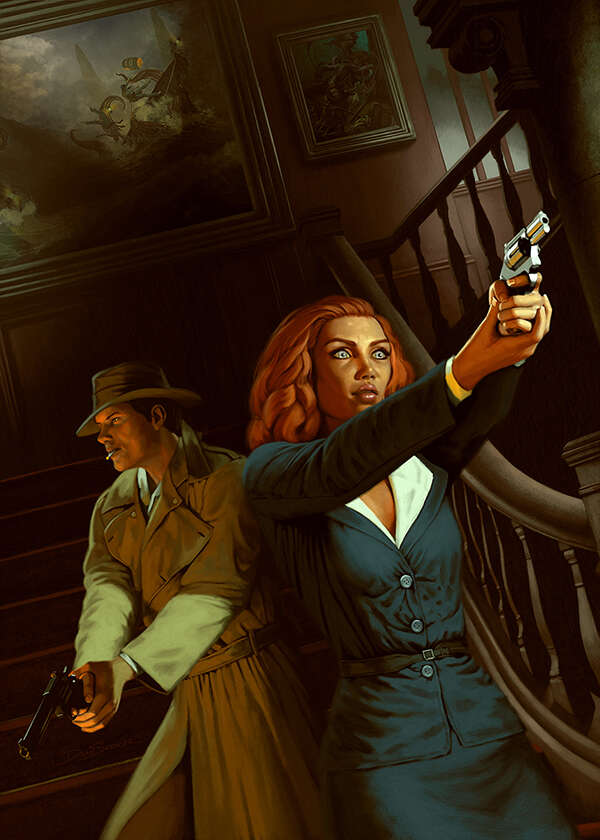 Cover full page - Lovecraftian Detectives (no creature) - RPG Stock Art