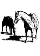 Filler spot - creature: pack horses - RPG Stock Art
