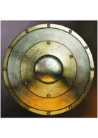 Colour card art - items: shield: round metal - RPG Stock Art