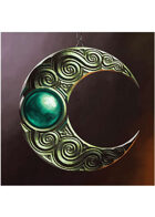 Colour card art - items: amulet: elven moon amulet blue - RPG Stock Art