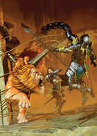 Cover full page - Monster Hunters VS Manticore - RPG Stock Art