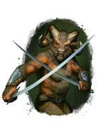Filler spot colour - character: beastman warrior - RPG Stock Art