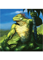 Colour card art - character: lizardman druid - RPG Stock Art