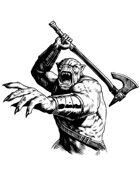 Filler spot - character: orc warrior (old school look) with axe - RPG Stock Art