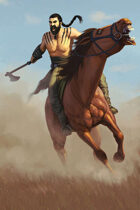 Quarter page - barbarian horse lord - RPG Stock Art