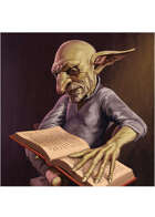 Colour card art - character: goblin scholar - RPG Stock Art
