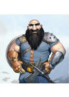 Colour card art - character: dwarf giant killer - RPG Stock Art