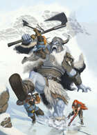 Cover full page - Dwarves VS Frost Giant - RPG Stock Art