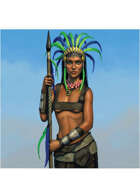 Colour card art - character: tribal shaman - RPG Stock Art