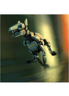 Colour card art - character: droid; dog - RPG Stock Art