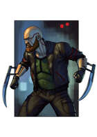 Filler spot colour line - character: cyberpunk warrior - RPG Stock Art