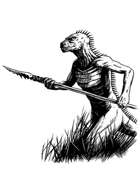Filler spot - character: tharsan with spear - RPG Stock Art