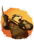 Filler spot colour - character: humanoid badger with pick - RPG Stock Art