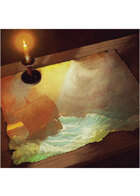 Colour card art - items: parchment; drakkar painting - RPG Stock Art