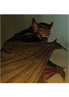 Colour card art - character: humanoid bat - RPG Stock Art