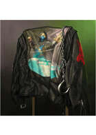 Colour card art - items: leather jacket; ninja blue - RPG Stock Art