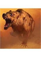 Colour card art - creature: zombie bear charging - RPG Stock Art