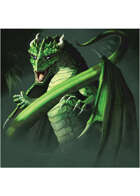 Colour card art - dragon: green - RPG Stock Art