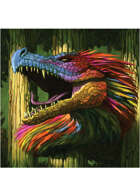 Colour card art - creature: feathered serpent - RPG Stock Art