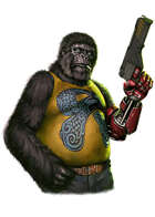 Colour cut out - character: uplifted gorilla - RPG Stock Art