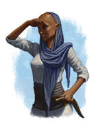 Filler spot colour - character: dark skinned elf - RPG Stock Art