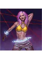 Colour card art - character: elf rave girl - RPG Stock Art