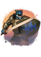 Filler spot colour - character: dragonborn knight blue - RPG Stock Art