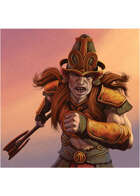 Colour card art - character: atlantian warrior - RPG Stock Art