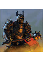 Colour card art - character: dark paladin - RPG Stock Art