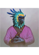Colour card art - character: humanoid bird - RPG Stock Art