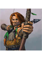 Colour card art - character: tribal archer - RPG Stock Art