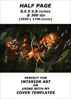 Half page - Jungle Mutant - RPG Stock Art