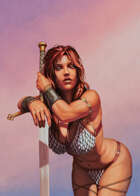 Cover full page - Barbarian Woman - RPG Stock Art