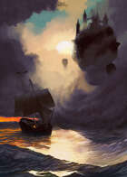 Cover full page - Trouble at Sea: Citadel & Ship Metallic - RPG Stock Art