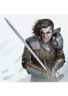 Colour card art - character: beaten warrior - RPG Stock Art