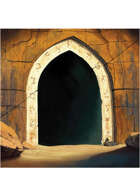 Colour card art - environment: cave archway - RPG Stock Art