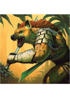 Colour card art - character: gnoll warrior - RPG Stock Art